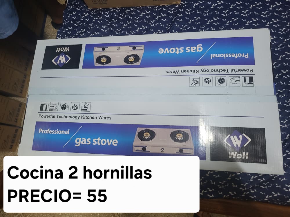 Cocina de 2 hornillas de gas